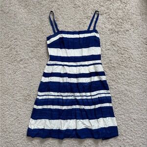 LOFT Blue and White Striped Mini Dress